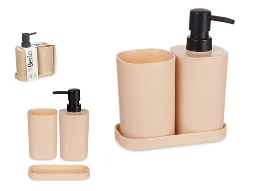 Set 3 pzs baño plástico beige: Elegancia y funcionalidad para tu hogar