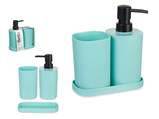 Set 3 pzs baño plástico menta: Elegancia y funcionalidad para tu hogar