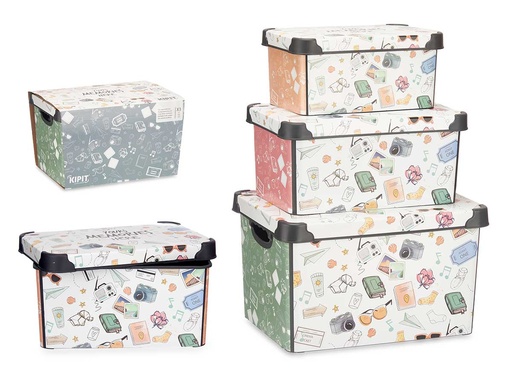 Set 3 pzs cajas plástico Memories: Organiza tus recuerdos con estilo