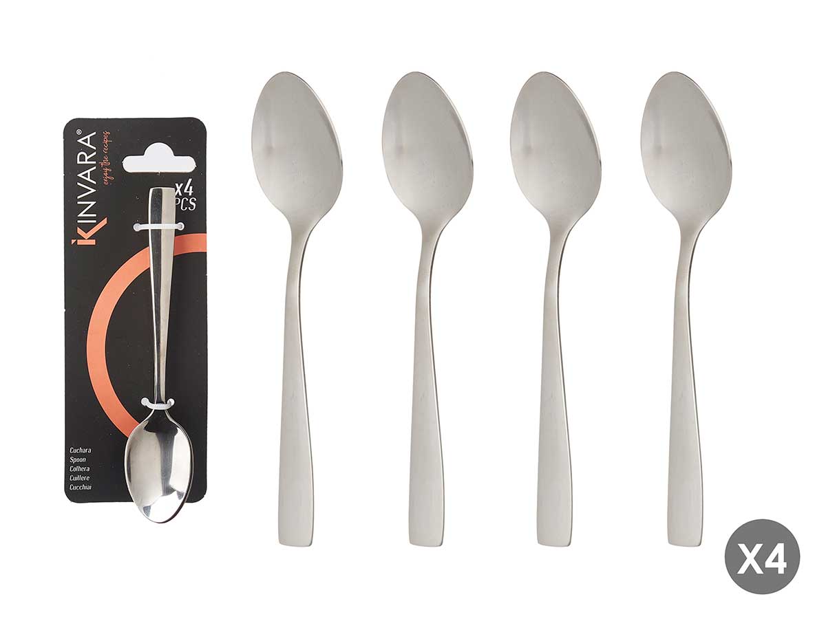 Set 4 cucharas metálicas de postre: elegancia y durabilidad en tu mesa