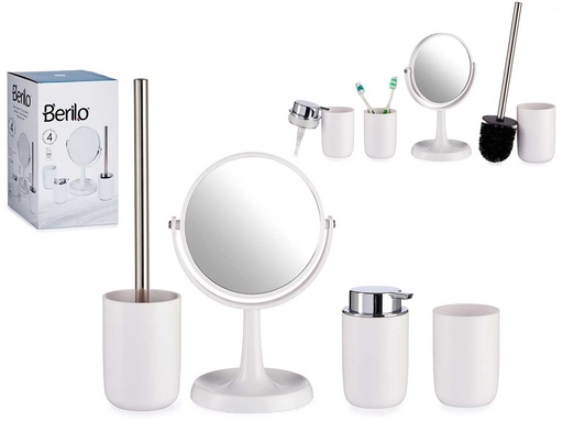 Set 4 piezas artículos de baño blanco: Elegancia y funcionalidad