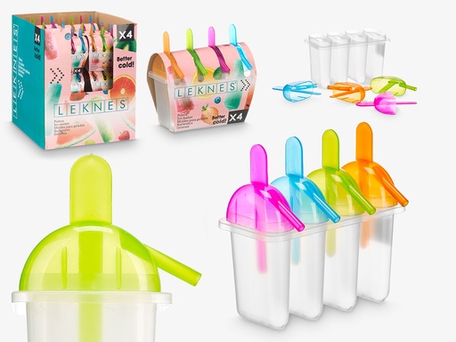 Set 4 poleras de plástico surtidas en 4 colores vibrantes y duraderos