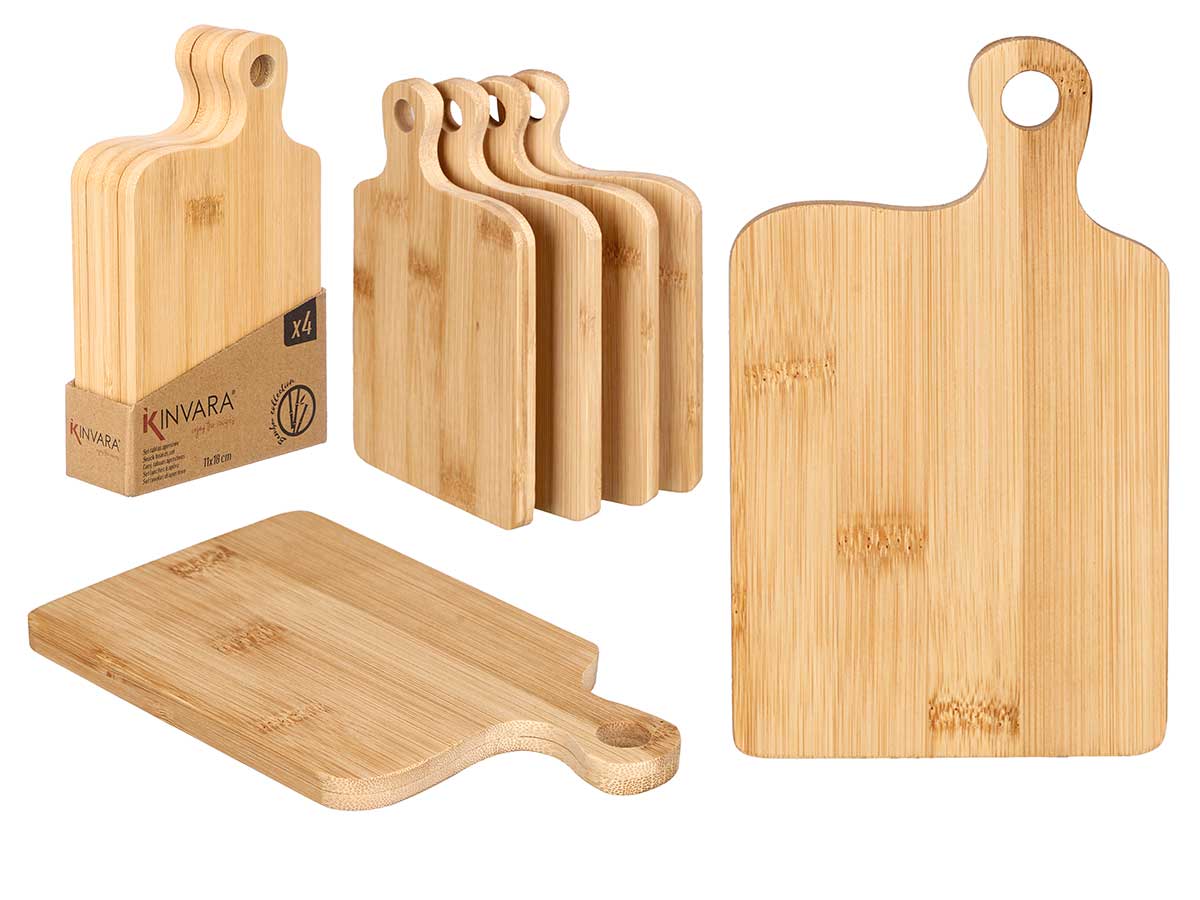 Set 4 tablas versátiles de madera para cocina y decoración