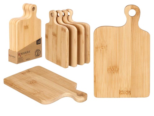 Set 4 tablas versátiles de madera para cocina y decoración