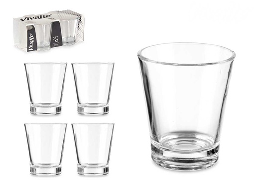 Set 4 vasos de vidrio para café 85 ml - Elegancia y funcionalidad