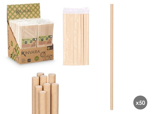 Set 50 pajitas kraft: Ecológicas y resistentes para tus fiestas