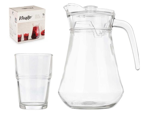 Set 5pcs jarra vasos refresco: Disfruta tus bebidas con estilo