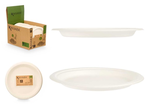 Set 6 Platos Llanos Biodegradables para una Comida Sostenible