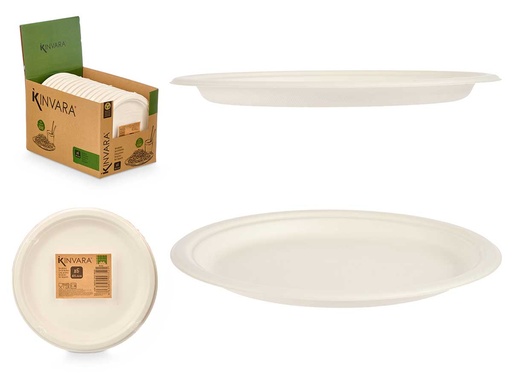 Set 6 Platos Llanos Biodegradables: Ecológicos y Resistentes