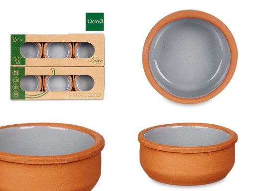 Set 6 cazuelas de barro grises, perfectas para cocinar y servir