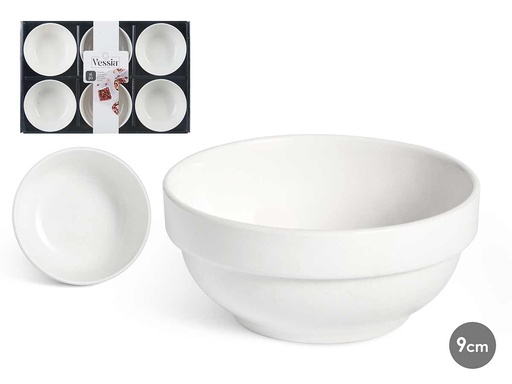 Set 6 cuencos de porcelana blanca para aperitivos - Estilo y Elegancia