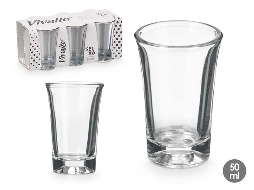 Set 6 vasos chupito 50 ml: Perfectos para disfrutar tus bebidas