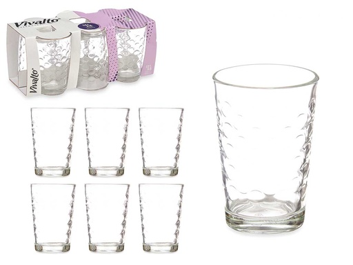 Set 6 vasos círculos 200ml: Elegancia y originalidad para tus bebidas