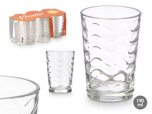 Set 6 vasos ondas 190ml: Elegancia y estilo para tus bebidas