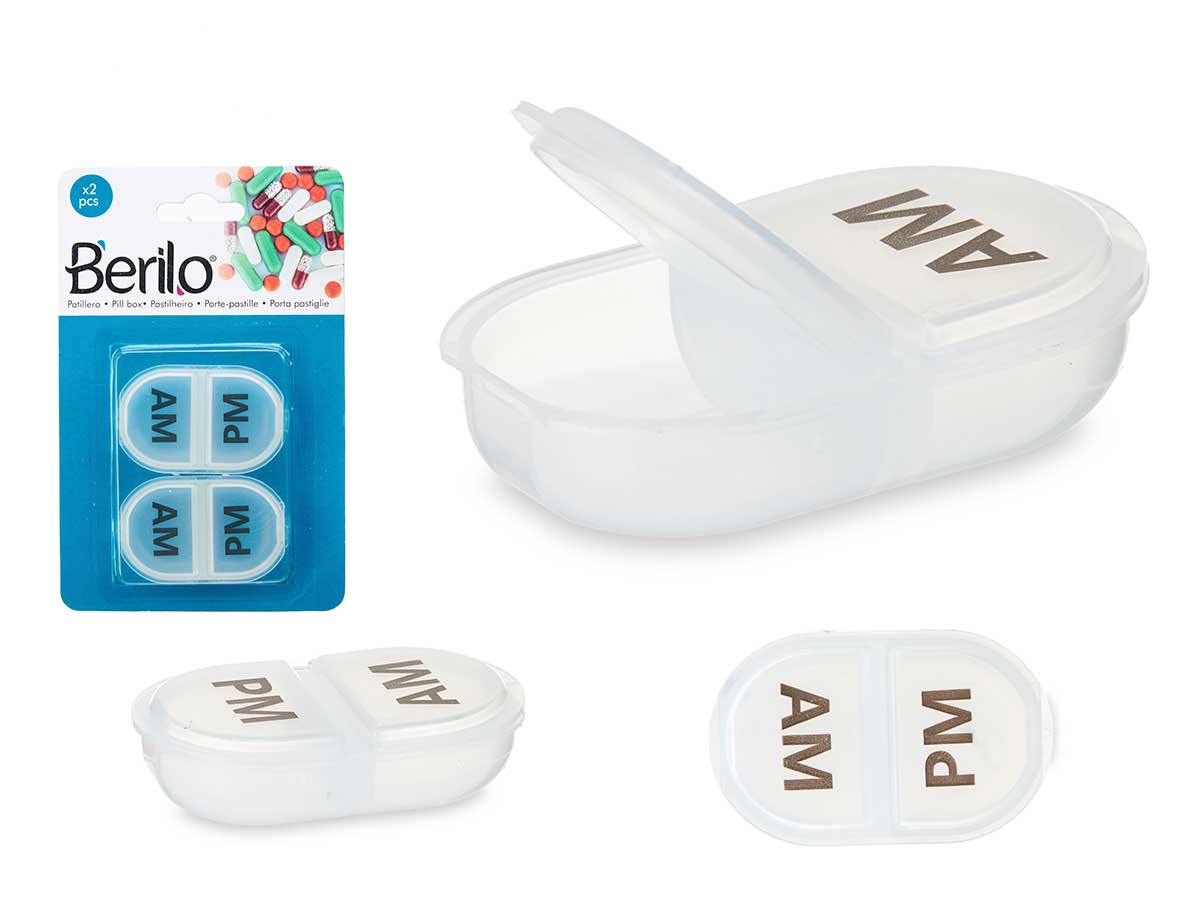 Set Pastilleros de Plástico AM y PM, Compactos y Prácticos