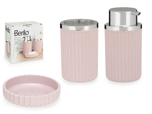 Set baño 3 pzs rosa: Elegancia y comodidad para tu hogar