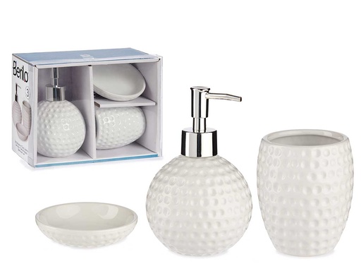 Set baño 3pzs golf blanco: Elegancia y comodidad para tu hogar