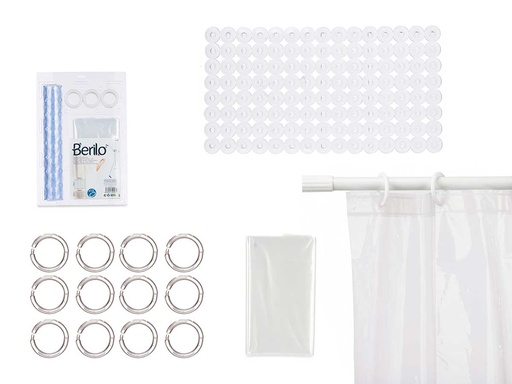 Set baño cortina peva y alfombra ducha transparente para tu hogar