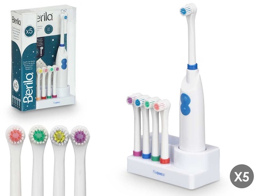 Set cepillo eléctrico 5 cabezales: limpieza profunda y eficaz