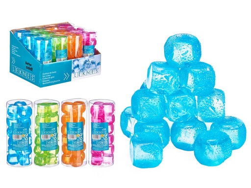 Set de 18 cubitos de hielo surtidos en 4 colores para diversión