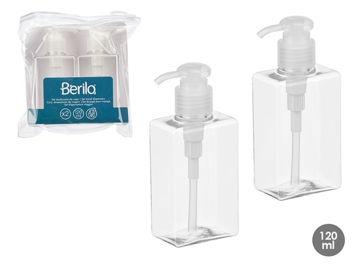 Set de 2 dosificadores transparentes de 120ml para mayor comodidad