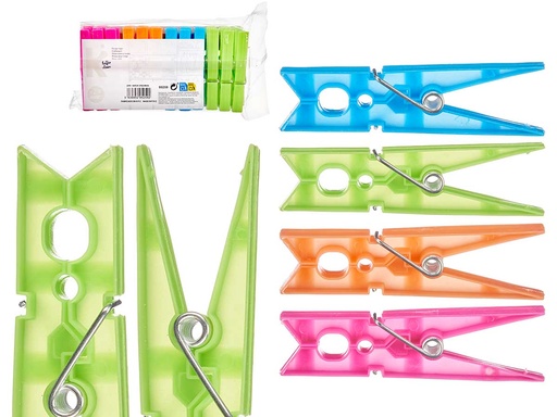 Set de 24 Pinzas de Plástico: Resistencia y Versatilidad
