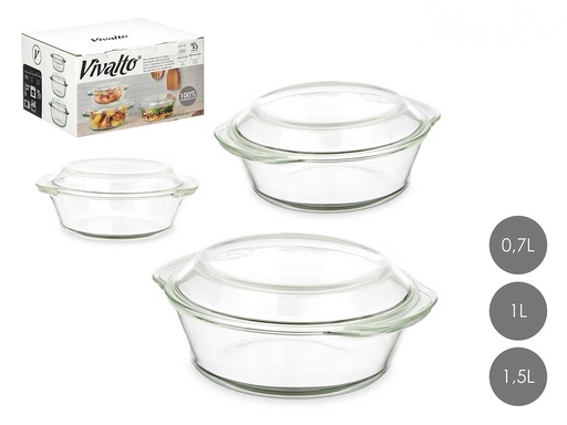 Set de 3 cacerolas de borosilicato: resistencia y elegancia al cocinar
