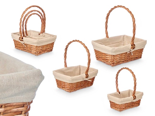 Set de 3 cestas de mimbre rectangulares: Organiza con estilo