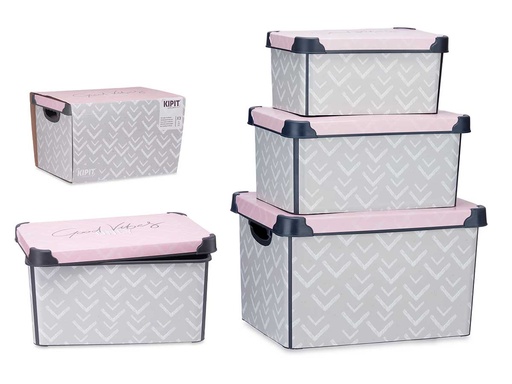 Set de 3 piezas de cajas de plástico Vibes: organización y estilo