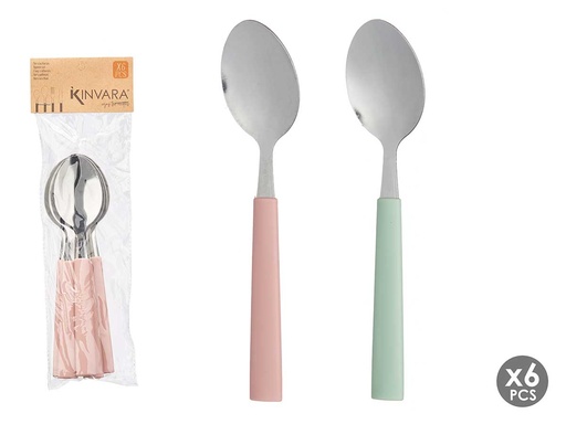 Set de 6 cucharas surtidas en menta y rosa palo, elegancia y estilo