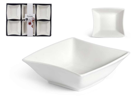 Set de 6 cuencos de porcelana blanca: elegancia y versatilidad