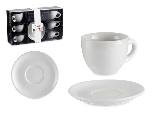 Set de 6 tazas de café de porcelana blanca - Estilo y elegancia