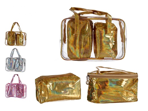 Set un bolso y dos neceseres en 3 colores: estilo y utilidad juntos