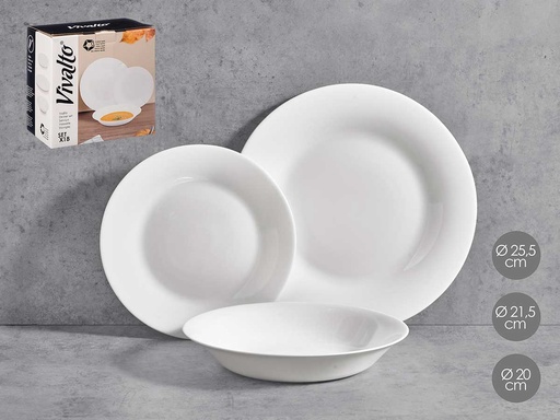 Set vajilla lisa opal 18pzs: Elegancia y resistencia para tu mesa