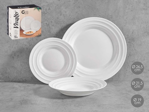 Set vajilla ondas opal 18pzs: Elegancia y durabilidad para tu mesa