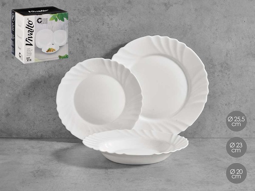 Set vajilla relieve opal 18pzs: Elegancia y estilo para tu mesa