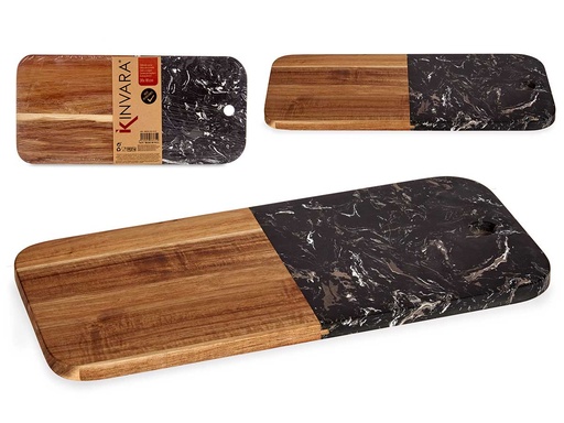 Tabla cortar madera y mármol negro: diseño elegante y durable