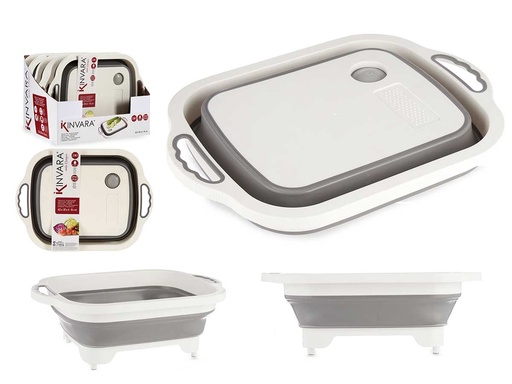 Tabla de cortar plegable con colador: cocina fácil y organizada