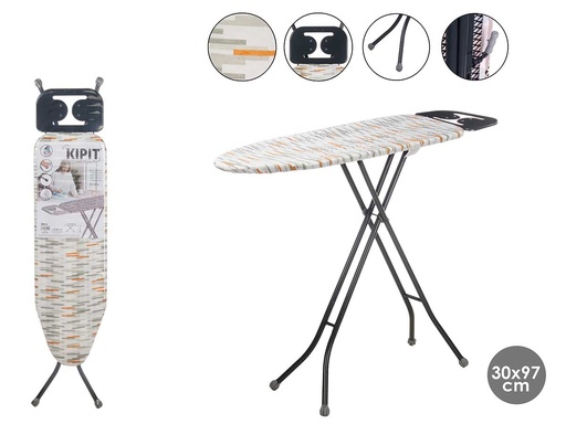 Tabla planchar 30 x 97 cm con rayas, estilo y funcionalidad premium