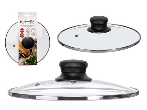 Tapa cristal filo plata ideal para cocinar, 20 cm de elegancia