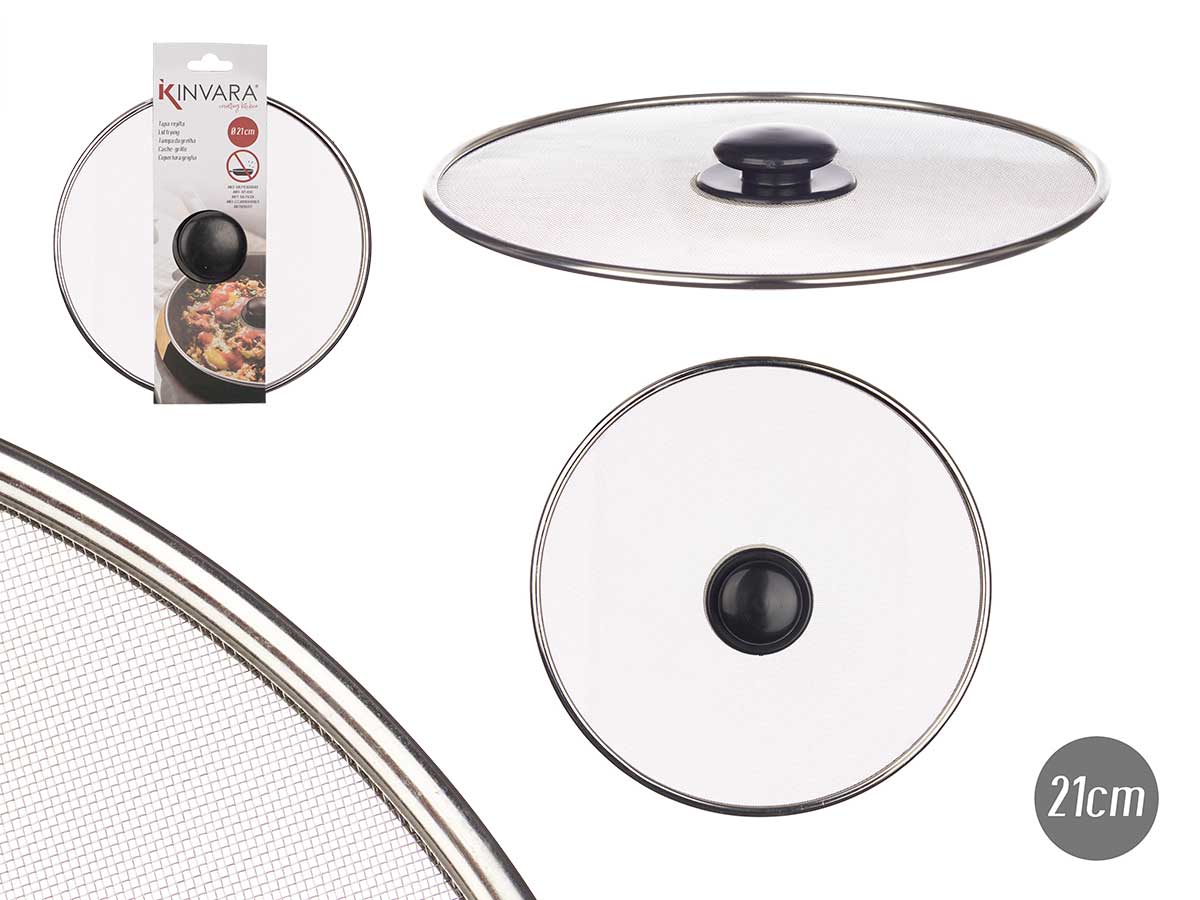 Tapa sartén acero rejilla 21cm: cocina rápida y saludable