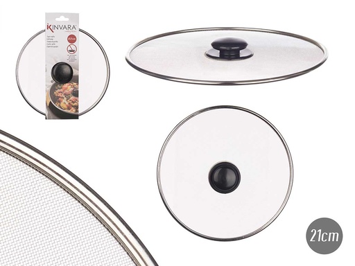 Tapa sartén acero rejilla 21cm: cocina rápida y saludable