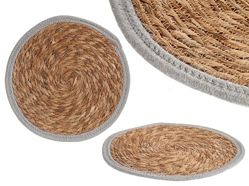 Tapete Natural con Borde Gris, Estilo y Comodidad para Tu Hogar