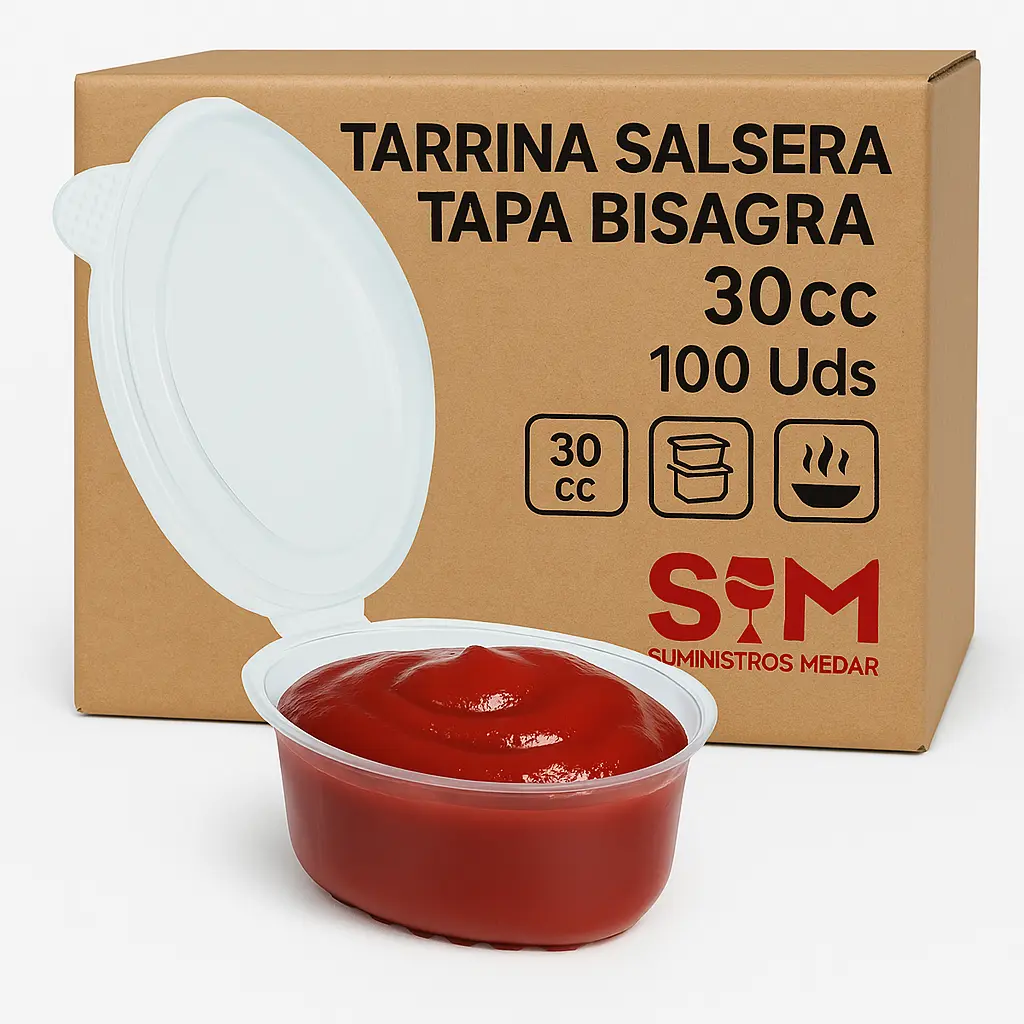 Tarrina Salsera Tapa Bisagra 30cc