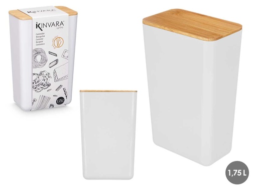 Tarro rectangular alto blanco 1,75l: ideal para almacenar y organizar