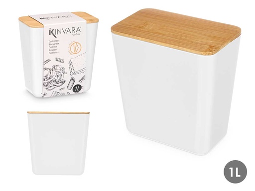 Tarro rectangular bajo blanco 1l: Perfecto para almacenar y organizar