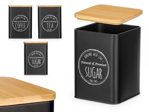 Tarro tapa bambú: elegancia en 3 modelos negro para tu hogar