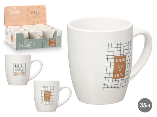 Taza Porcelana Coffee Natural Surtida, Perfecta para Tu Café Diario