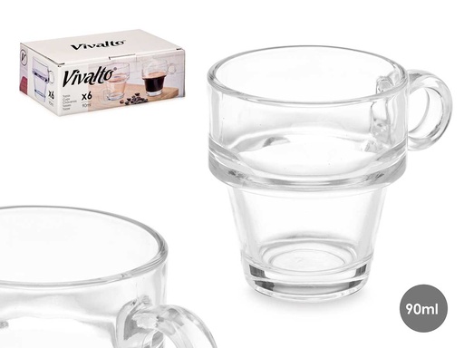 Taza café apilable 90ml: Ahorra espacio y disfruta tu café