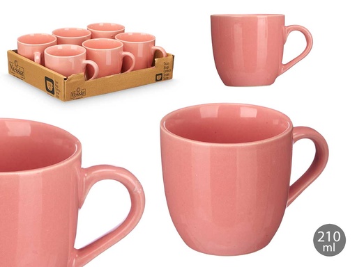 Taza café con leche rosa palo de 210 ml: Estilo y elegancia diaria